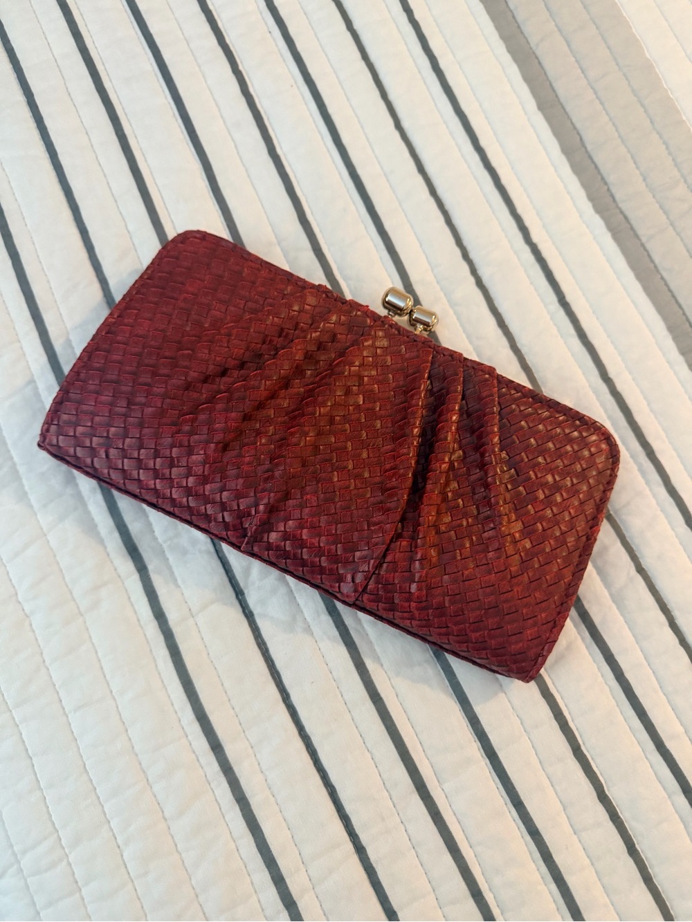 Woven Red Women's Clutch Wallet